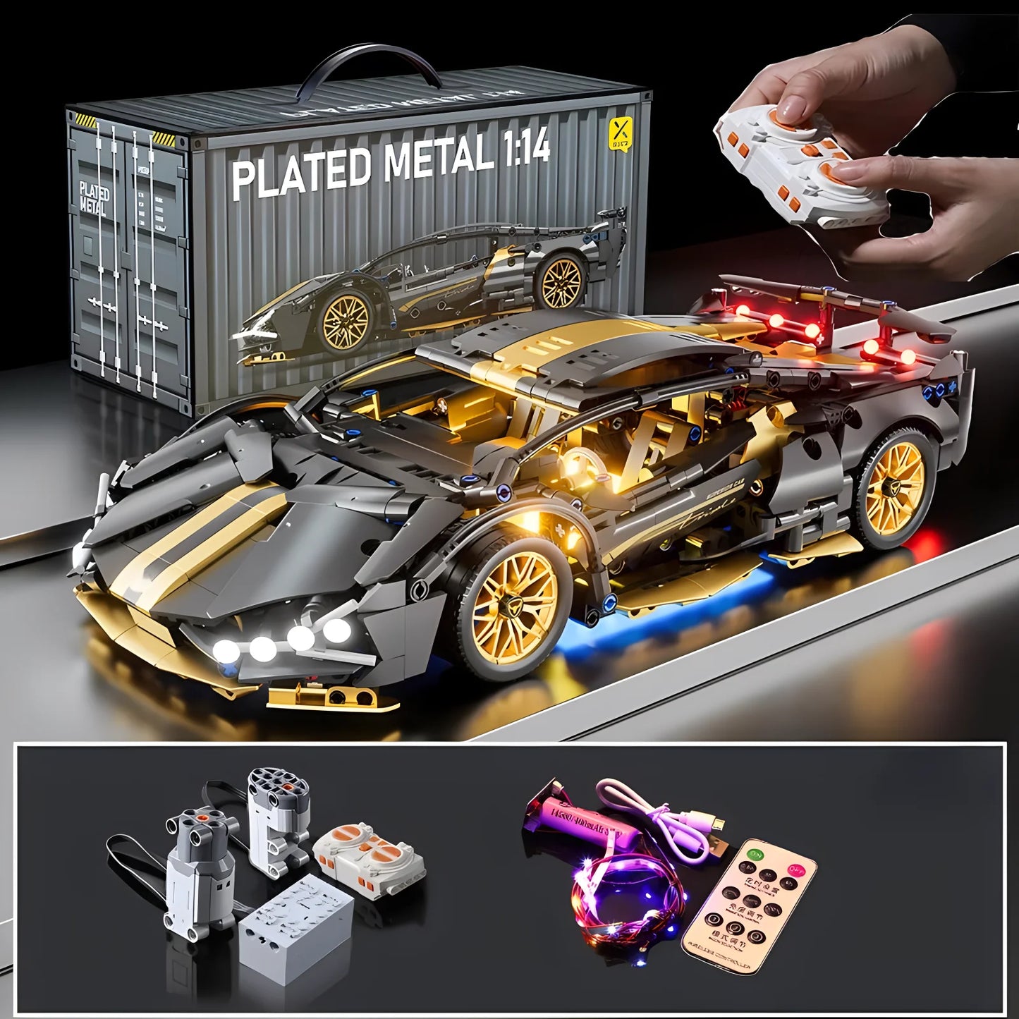 Technical Racing Sport Car Model Building Kit | 1280-Piece DIY Supercar